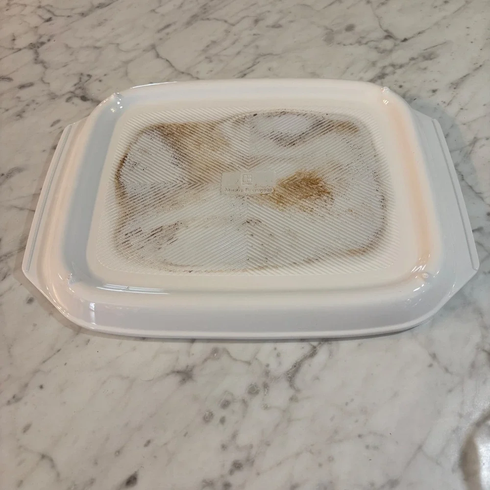 Vintage Litton Micro-Browner Microwave Browning Dish White Rectangular Platter